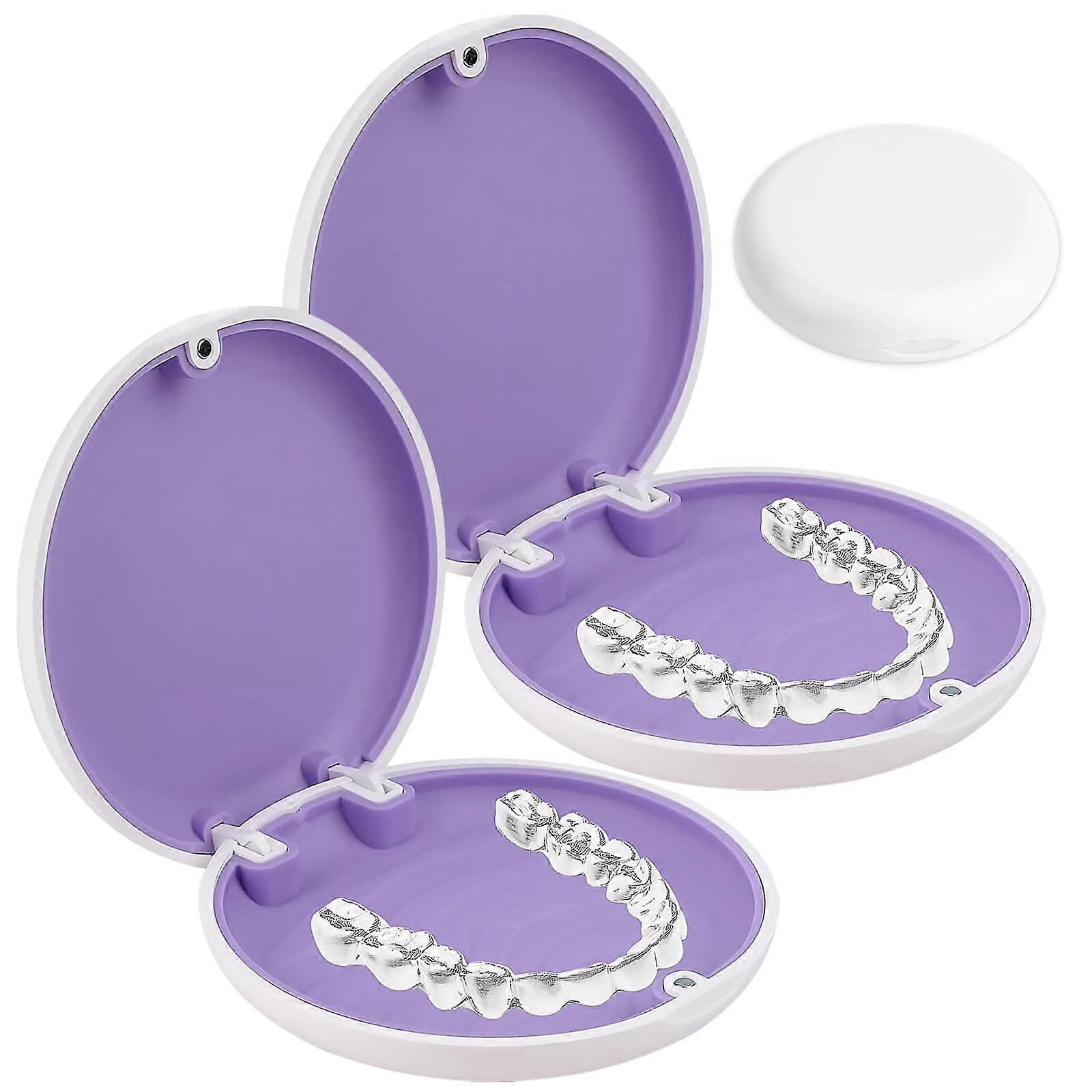 Retainer Case with Secure Magnetic Closure, Compact BPA  Aligner Box for Braces and Mouthguards (White)