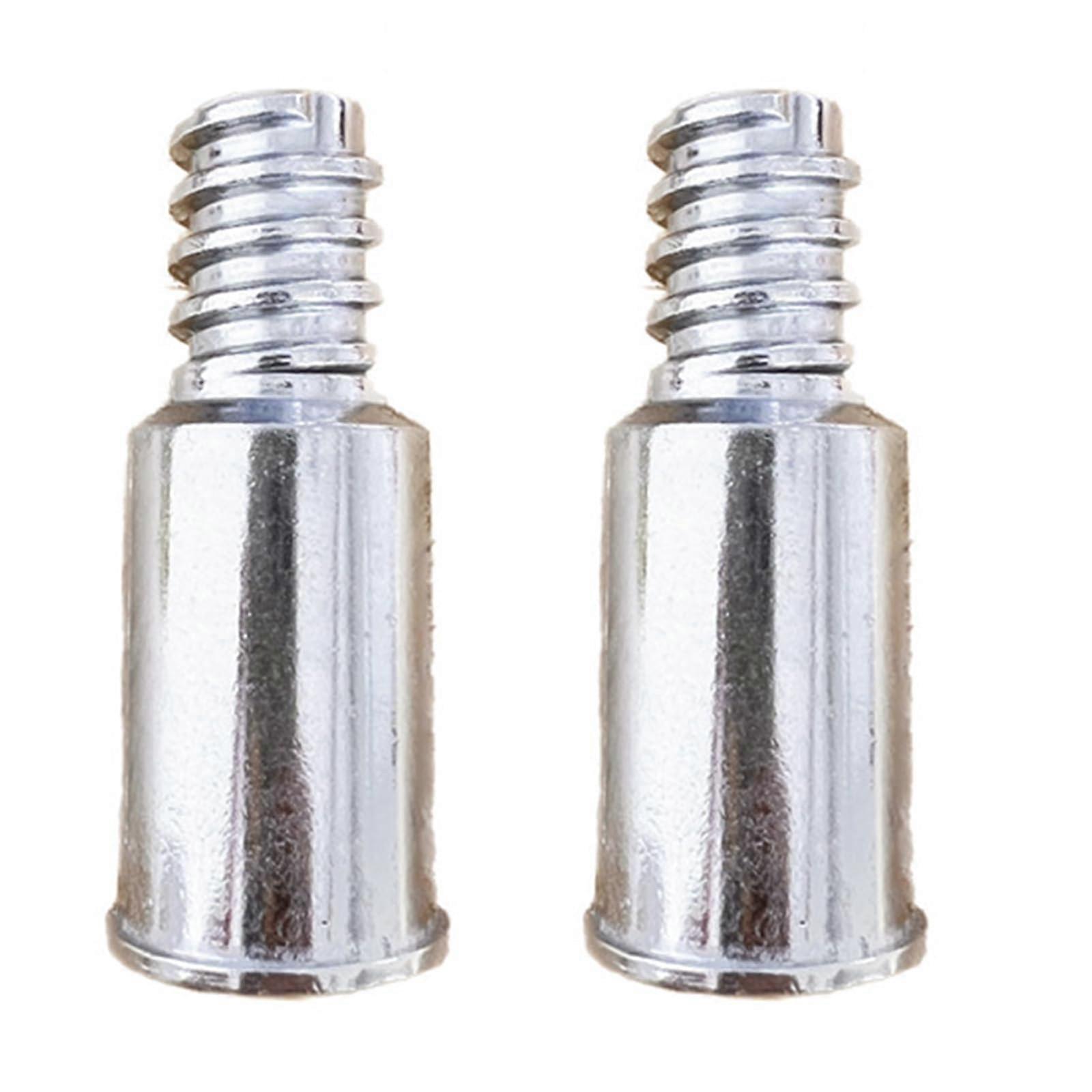 2 Pack Rustproof Metal Broom Handle Replacement Tips, Durable Threaded Connectors for Wood Poles