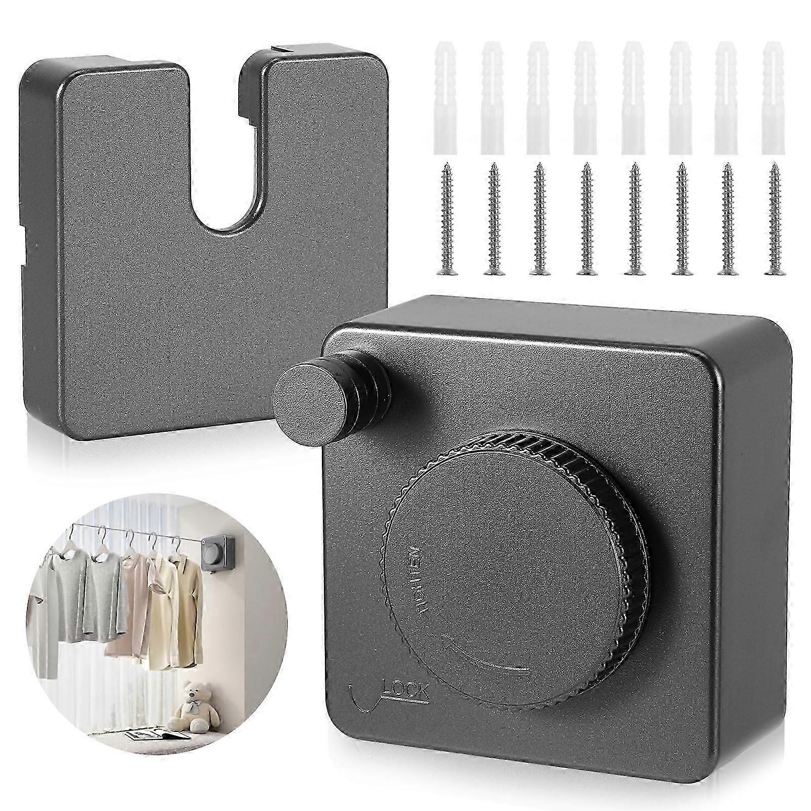 Invisible Clothesline - Gun Grey Retractable 4.8m Clothesline (Dual Use)