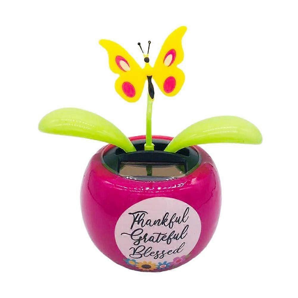 Solar Powered Dancing Flower Bobblehead with Automatic Sunlight Shaking for Car or Desk Decor
