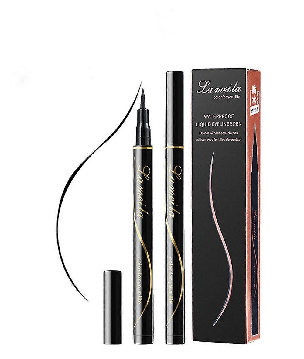 2 PCS Waterproof Sweatproof Black Eyeliner Pen with Precision Fiber Tip and QuickDrying Formula