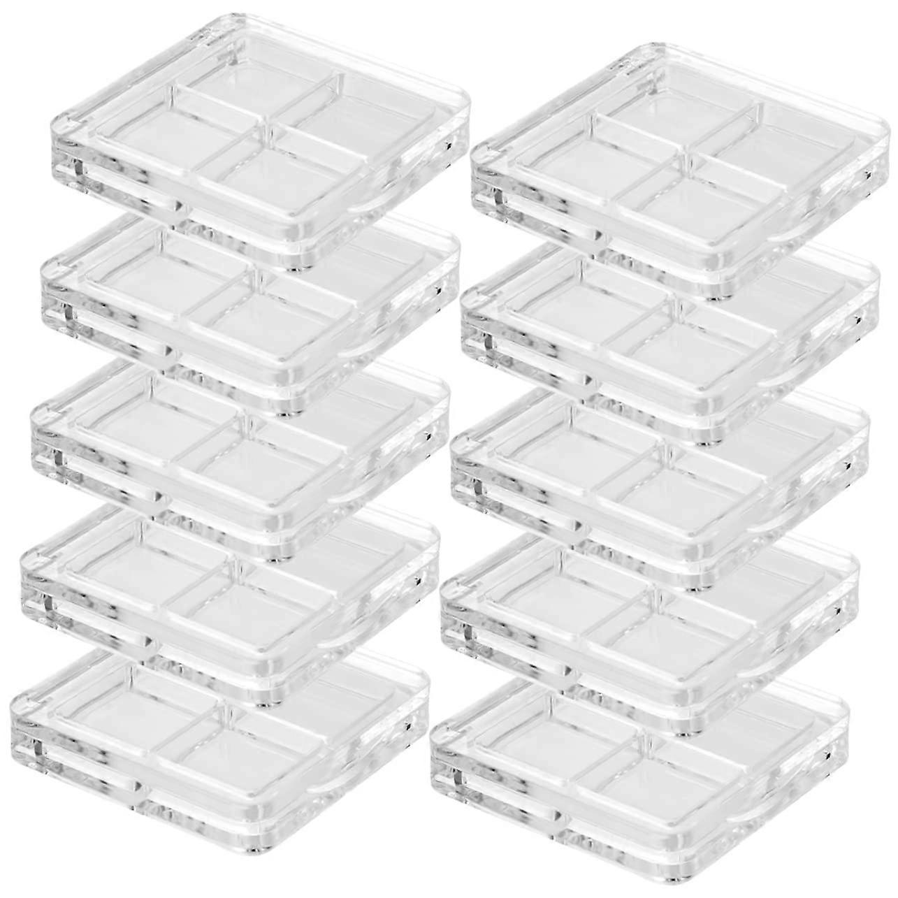 Empty 4Grid Eyeshadow Palette Set 10pcs Refillable Makeup Organizer for DIY Travel Use