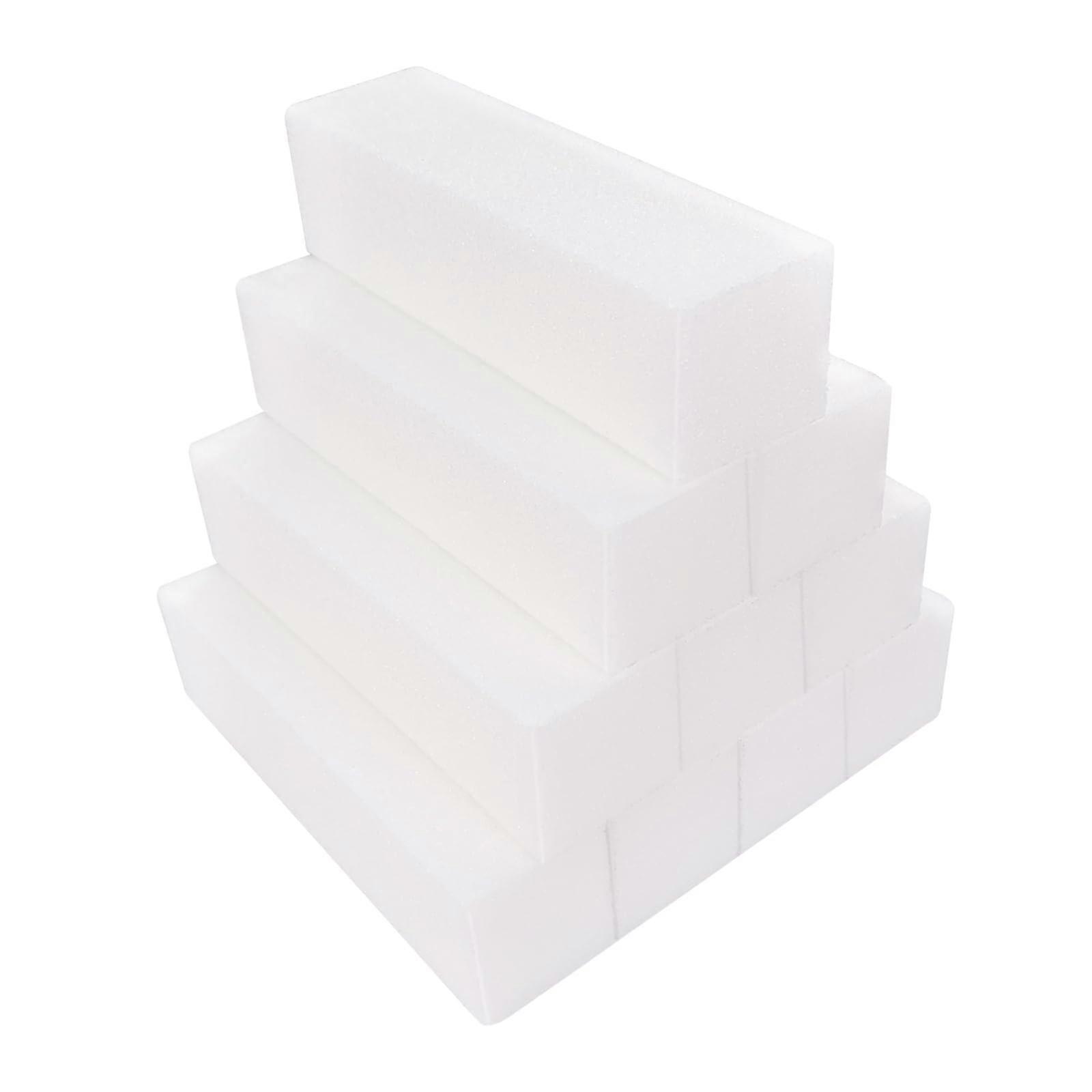10pcs 4 Sided Nail Buffer Block Medium Grit for Acrylic and Gel Nails Washable Reusable White