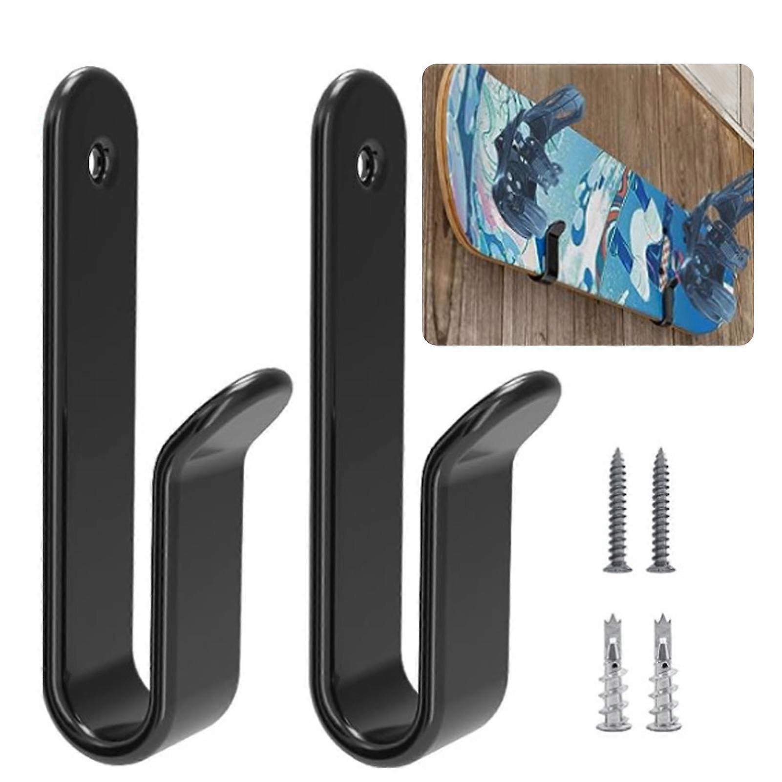 Snowboard Wall Rack Horizontal Iron Ski Mount Space Saving Storage for Home or Garage Black 2pcs