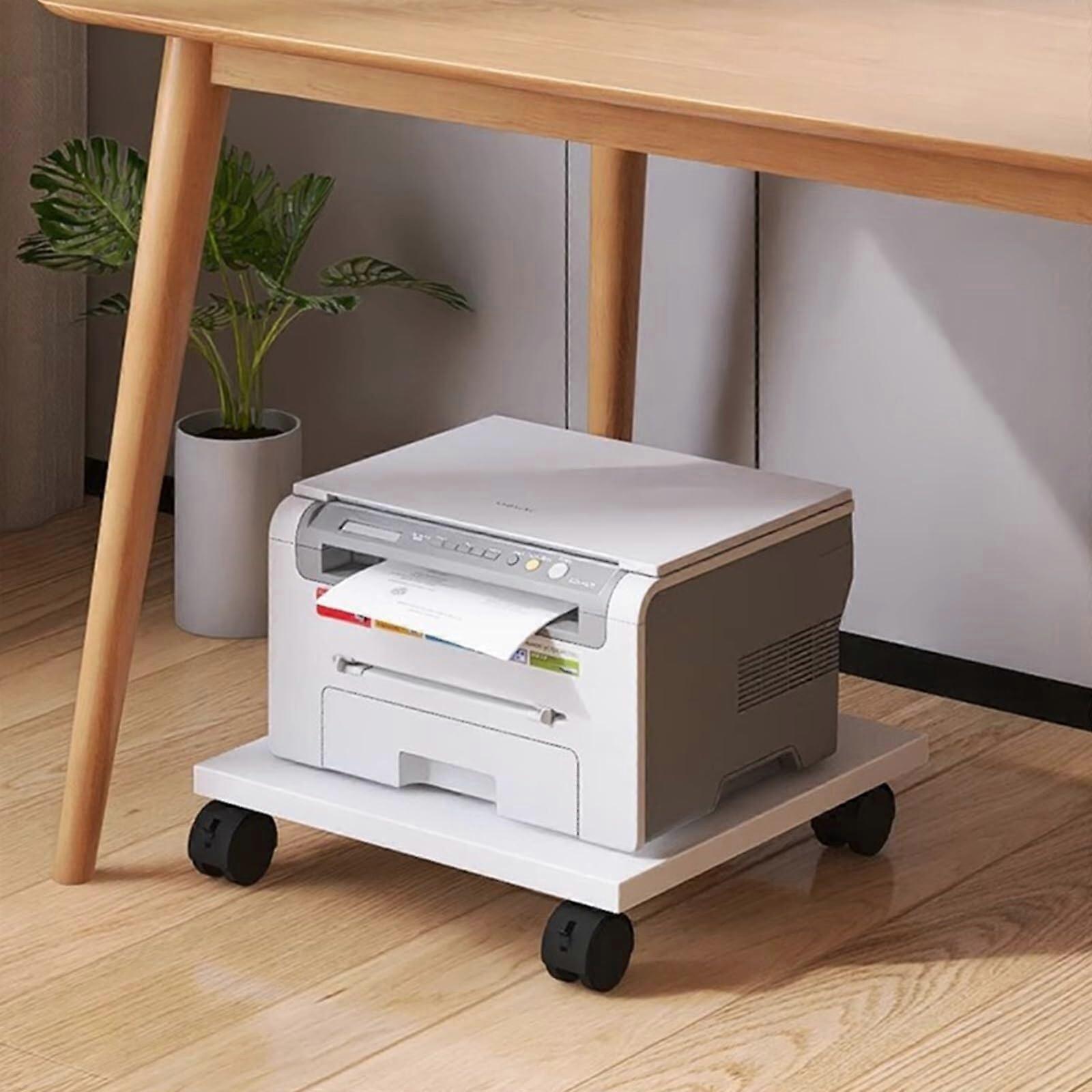 Under Desk Printer Stand with Wheels, Compact Rolling Printer Cart for Small Spaces, Low Profile Design