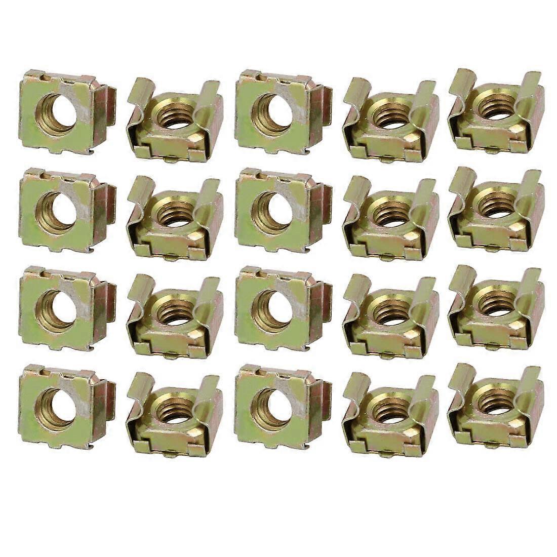 20 Pack M6 Spring Steel Cage Nuts for Server Cabinets and Shelves, Durable Secure Mounting