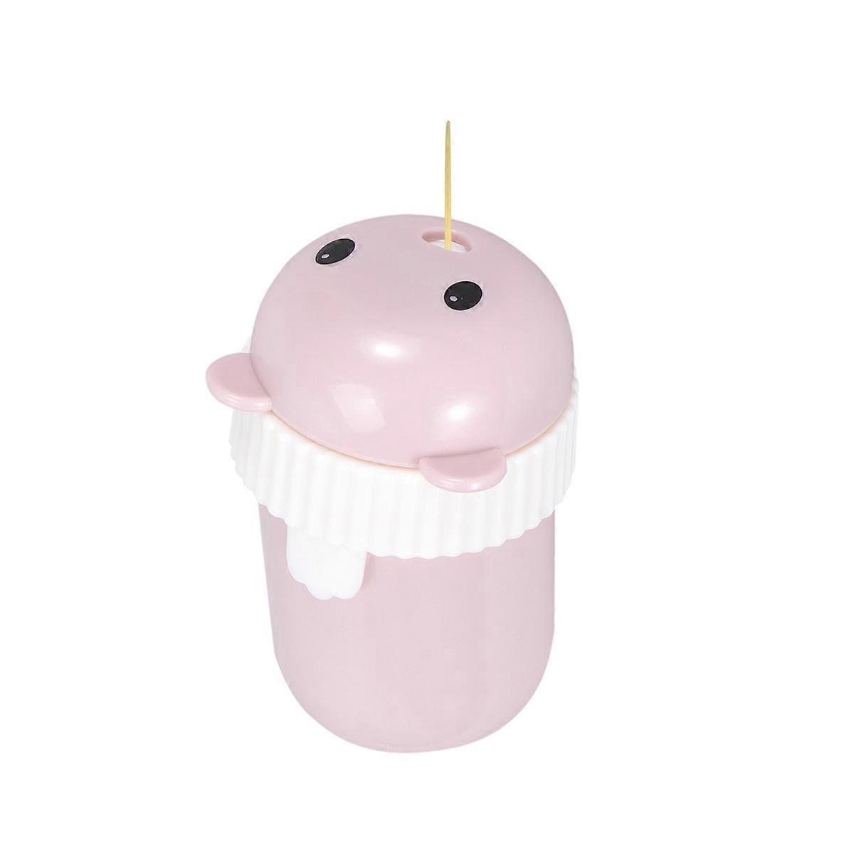 Toothpick Holder Bear Shape Plastic Toothpick Box for Storage Use Pink