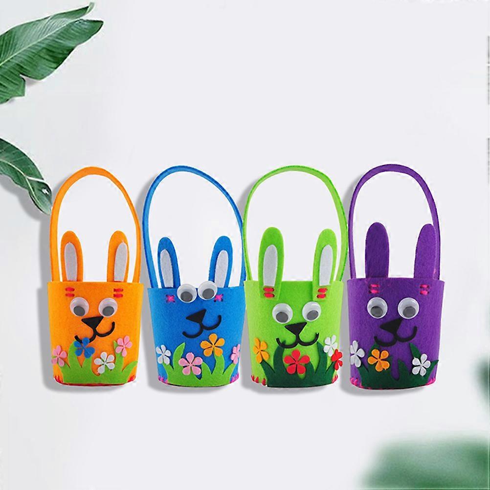 Easter Eggs Buckets for Candy Storage Pouch 3Pcs Easter Cloth Buckets
