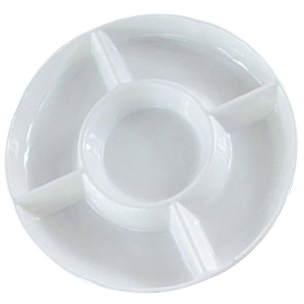 Kitchen Use Divided Appetizer Serving Tray White Multi-Grid Plate