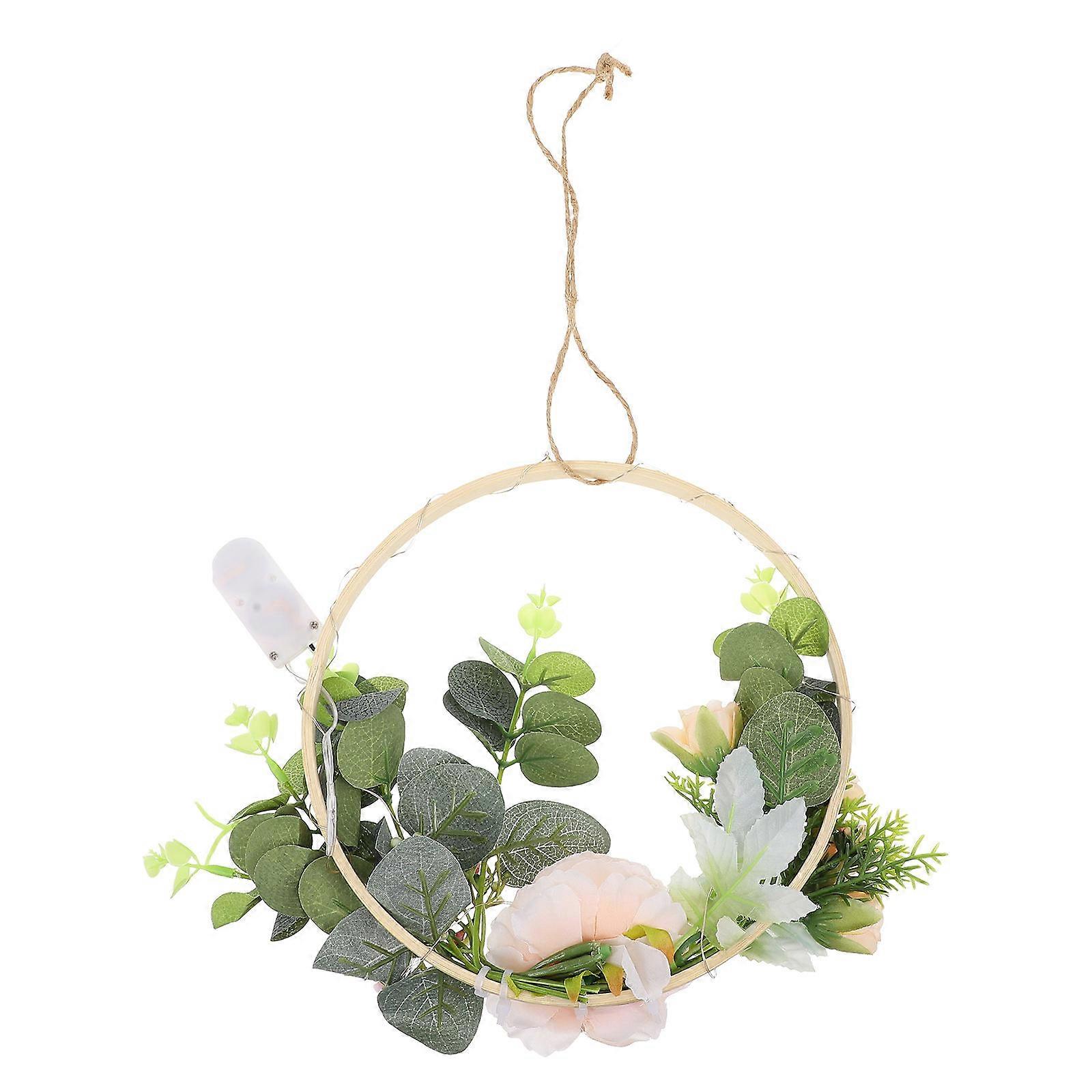 Nordic Wind Bamboo Ring Lamp Hanging Decor Simulation Ribbon Lamp 1Pcs