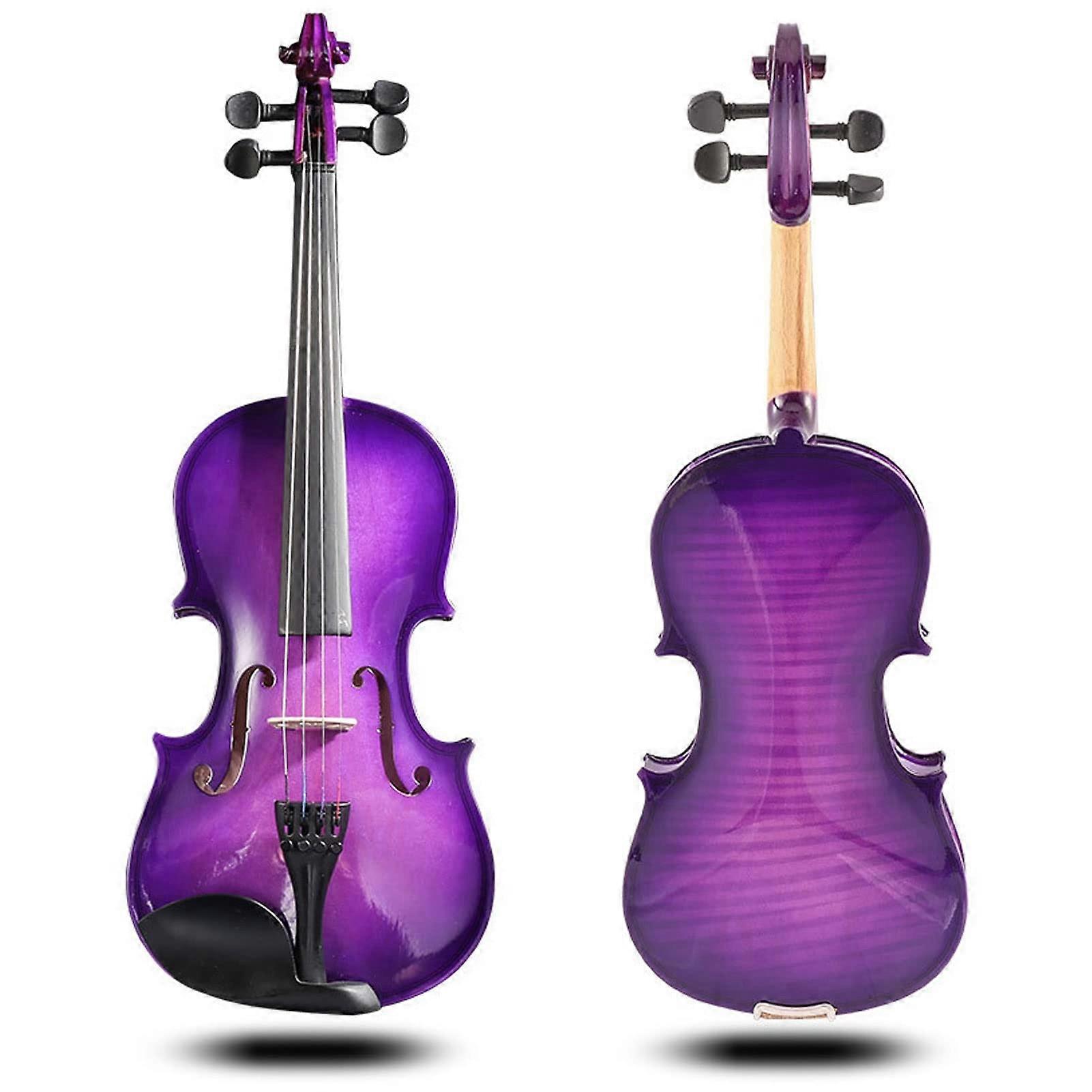 4/4 Full Size Solid Wood Acoustic Violin for Beginners with Case, Shoulder Rest, Rosin, Strings