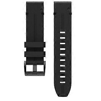 20mm Black Leather Watch Band for Garmin Fenix 7 6 5 Series, Quick Release Strap,  Leather