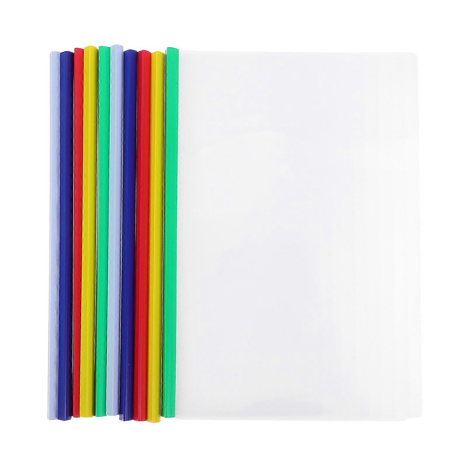 Transparent Plastic Sliding Bar File Folder for 10Pcs Paper Document Holder
