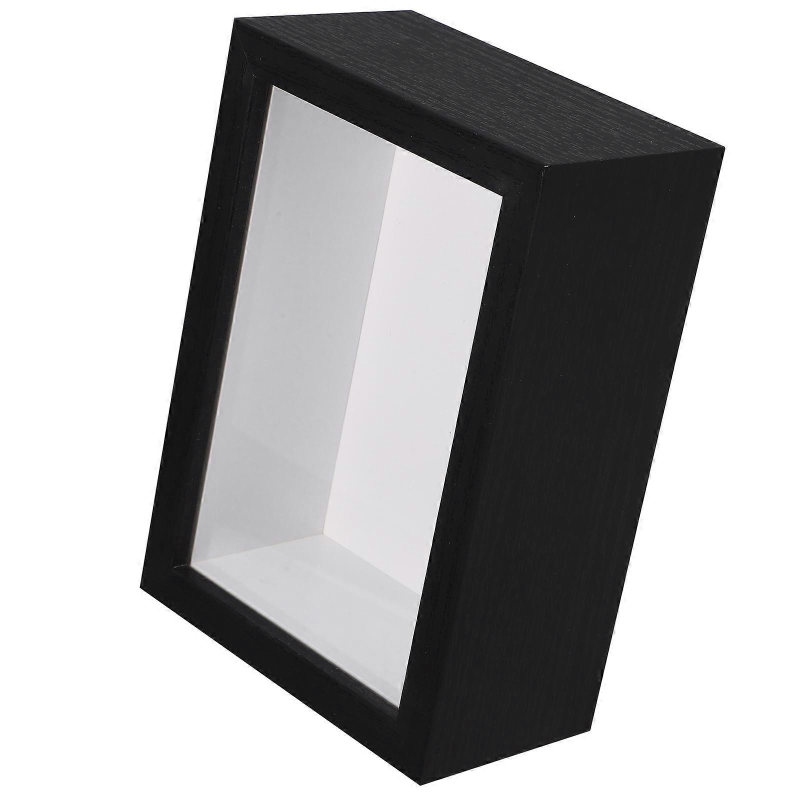 Wooden Specimen Display Frame for Display 2Pcs Black Memory Keepsake Boxes