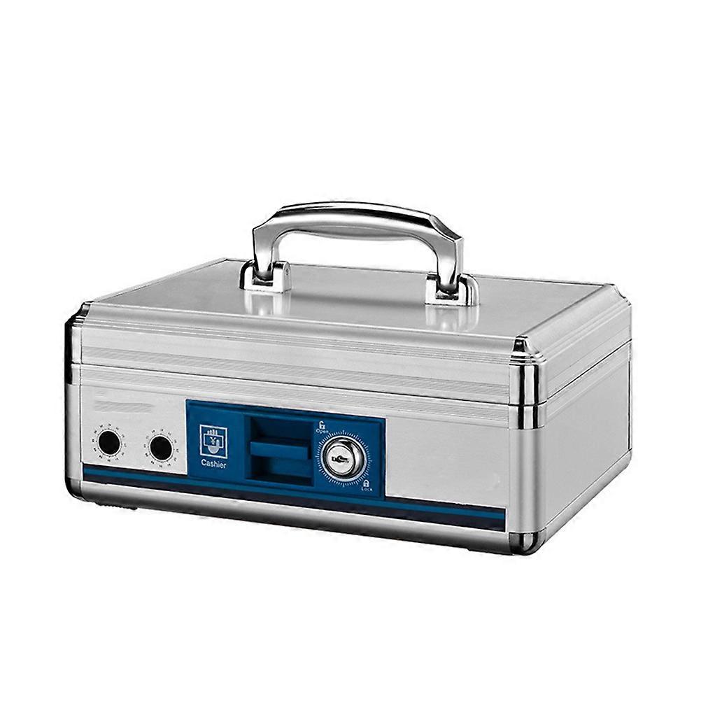 Portable Silver Cash Box Multipurpose Storage Case for Security