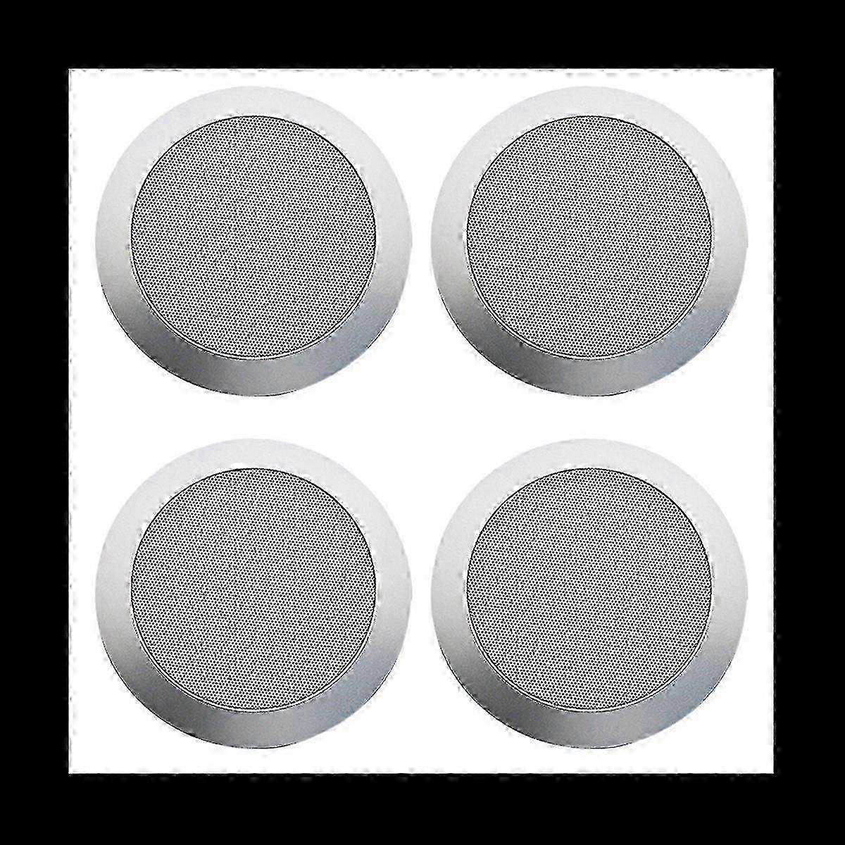 2X Ceiling Speaker Grille, 4-Inch Ceiling Embedded Audio Speaker Grille(Silver)