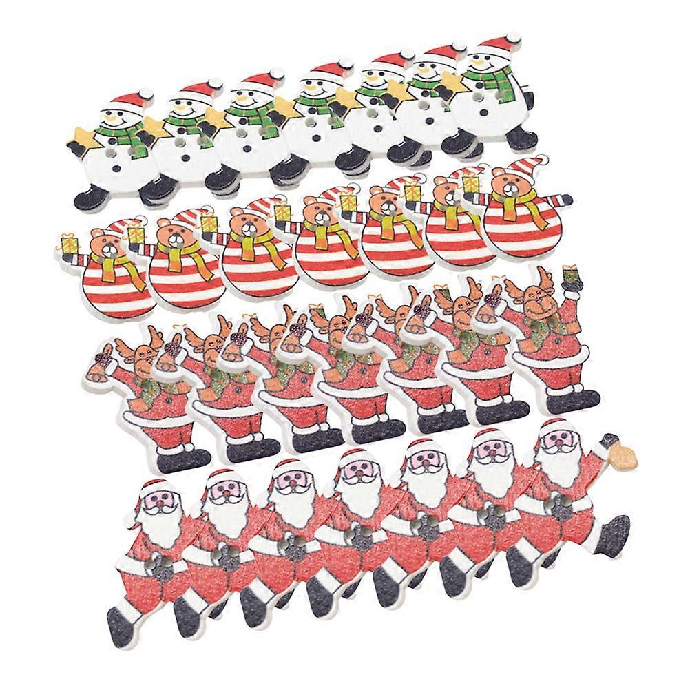 Cartoon Button DIY Button Accessories for Christmas Sewing 40Pcs Assorted