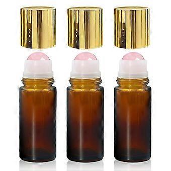 Large glass roller bottles for massage Premium Ambers Glass for UltimateS UV Protection. Yo-ga & Meditation Energy Healing
