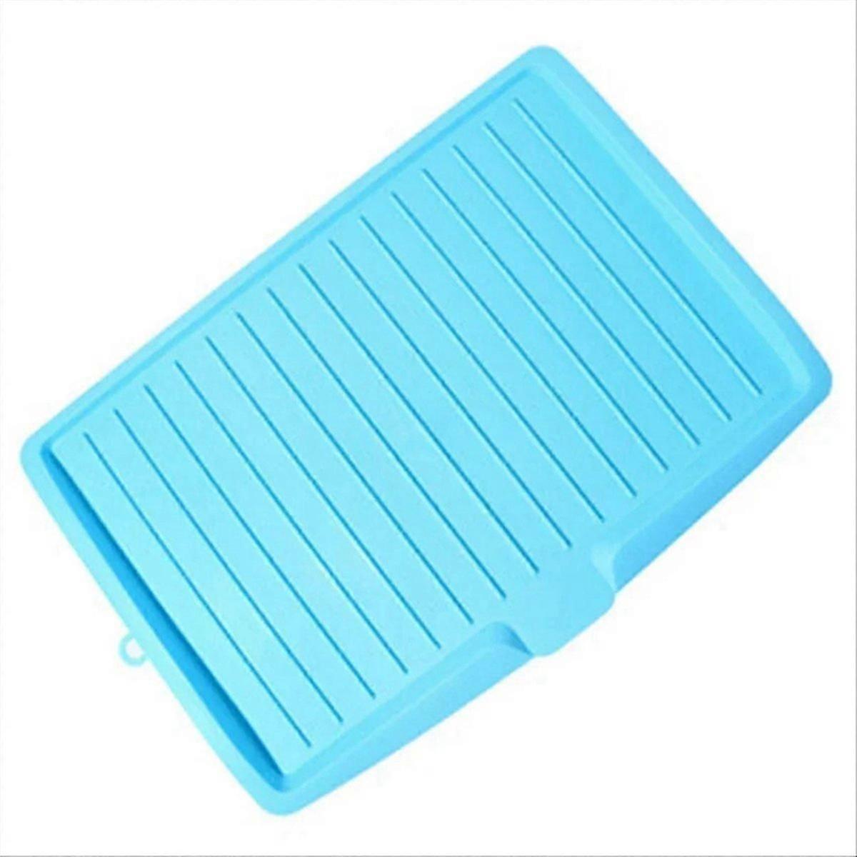 Drain Rack Kitchen Dish Drainer Tray Large Sink Drying Rack Blue
