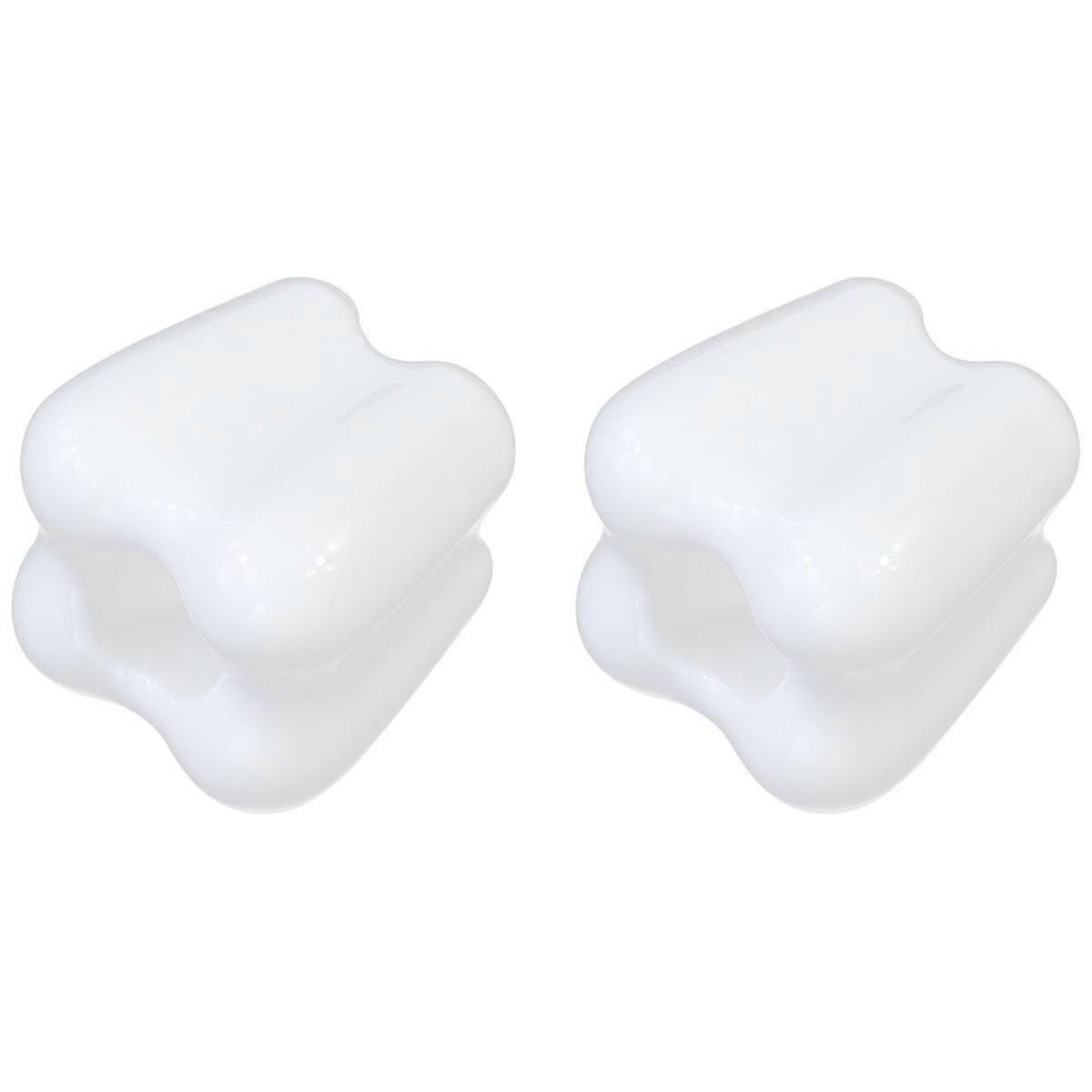 Toothpaste Holder Tooth Shaped Ceramic Toothbrush Rack for 2Pcs Storage