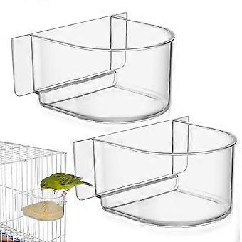 2PCS Vogelfuttertrog Vogelfutter dicke halbkreisförmige Vogelfutterbox (transparent)