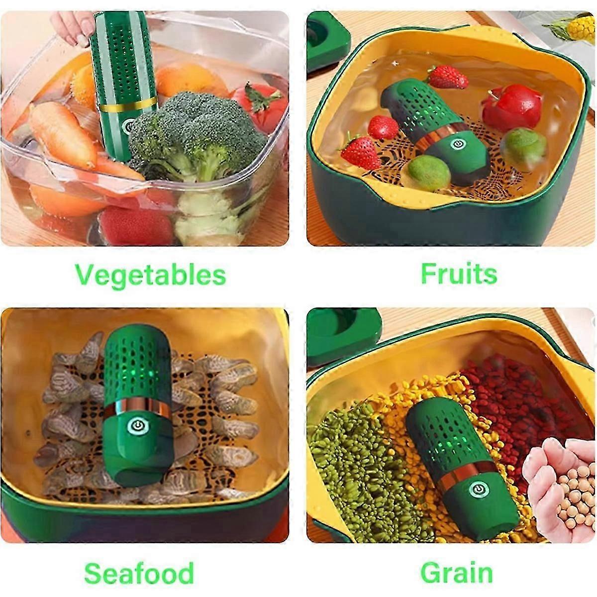 Fruit Vegetable Washing Machine,Rechargeable Green