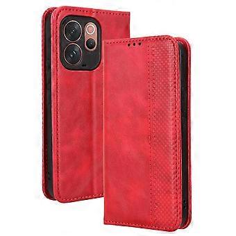 Custodia a libro per vivo V70 5G con texture intrecciata in pelle PU, portafoglio, porta carte, supporto e protezione dalle cadute.