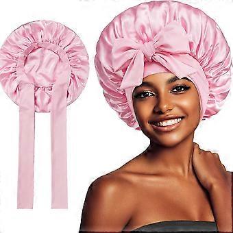 Women Satin Bonnet – Adjustable Elastic Tie Band Sleep Cap, Hair Protection Night & Shower Cap, Stretchy Hair Cover for All Hair Typesxx