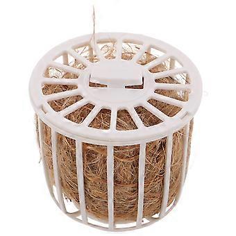 1 set natuurlijk jute nestmateriaal met opbergmand voor kanaries, vinken, parkieten en grasparkieten - nestmateriaal voor de vogelkooi, geschikt voor de fokkerij