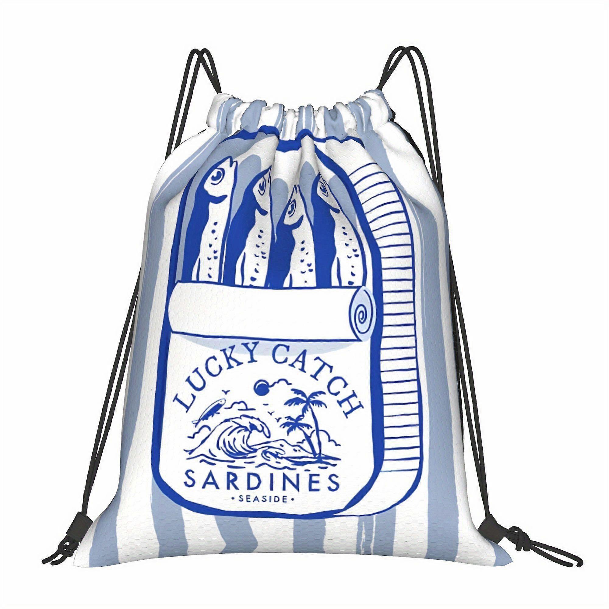 Sardines Pattern Drawstring Bags-Gqazw