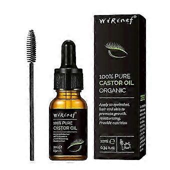 Organic Castor Oil for Eyelashes, Eyebrows, Hair & Skin - Pure, Natural Growth Serum, 10ml