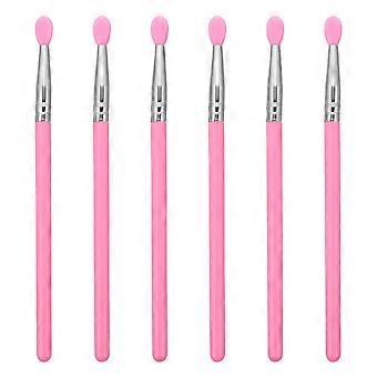 Silicone Lip Brush Set for Makeup Use with 6Pcs Lipstick Applicators in Pink