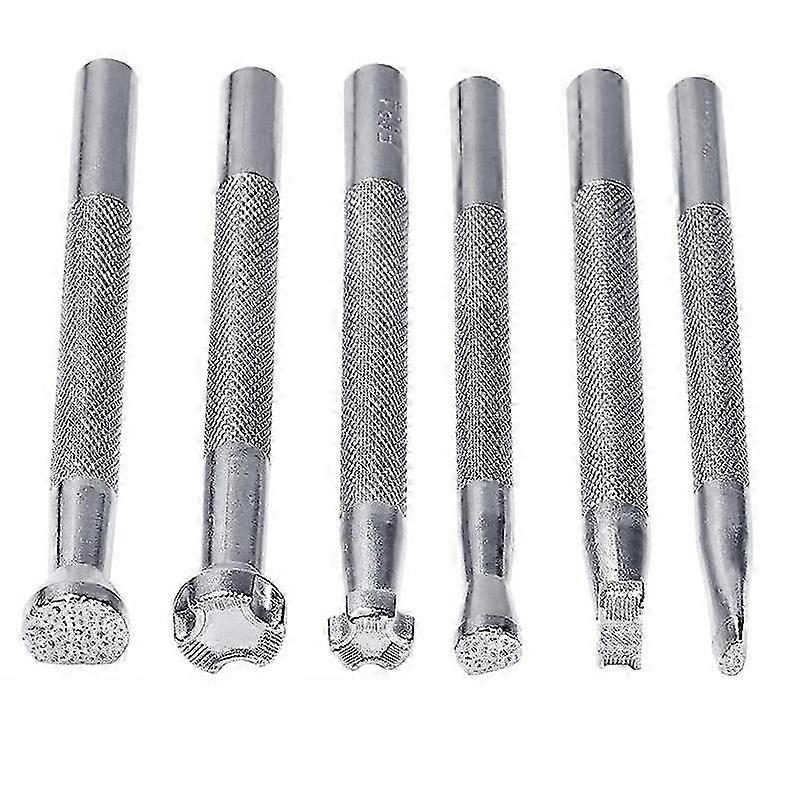 6Pcs Leather Stamping Tools Leather Working Saddle Making Stamps Set