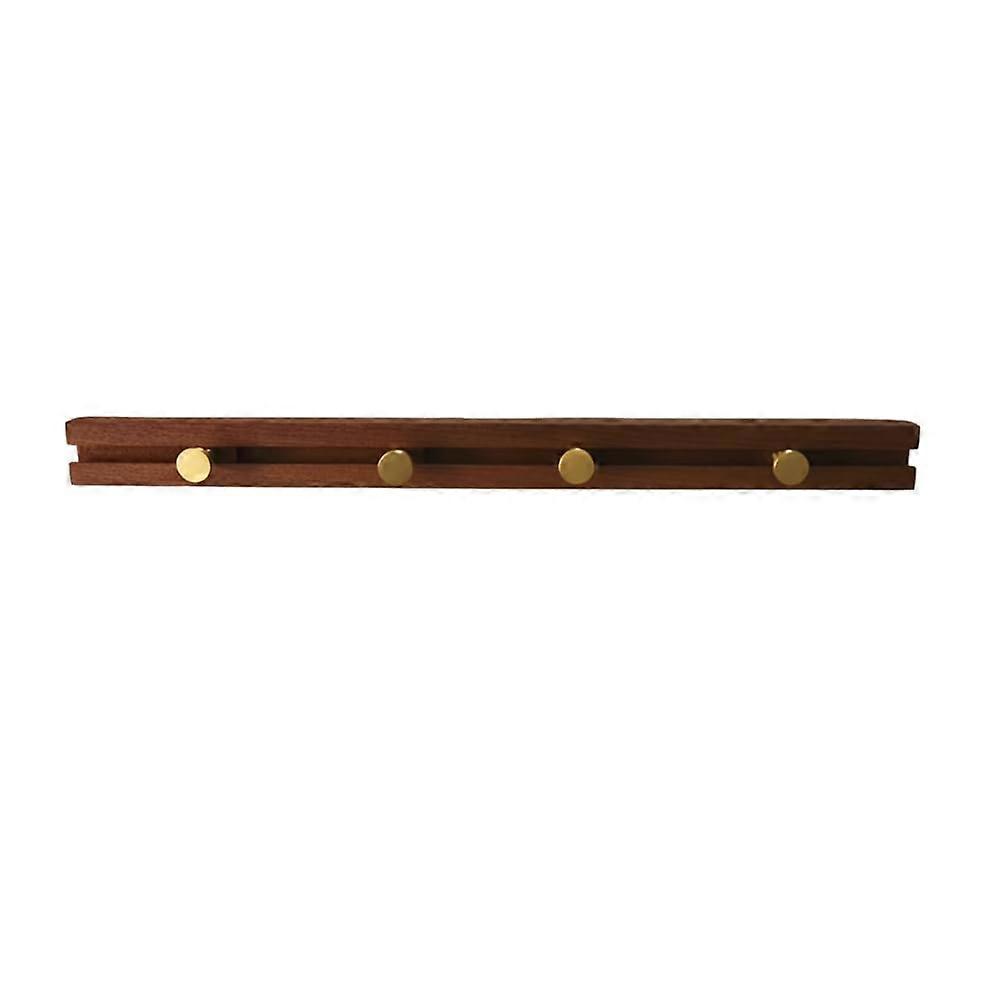 Solid Wood Wall Hooks Rack, Rustic 4 Hook Entryway Coat Hanger with SpaceSaving Design