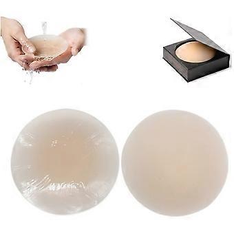 Couverture de gâteau sans couture Soutien-gorge invisible ultra mince,Cache-mamelons adhésifs,Cache-mamelons en silicone résistant à la transpiration réutilisables pour les femmes (8cm