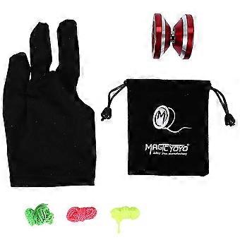 MAGICYOYO N8 Super Professional YoYo + Corda + Bolsa Grátis + Luva Livre (Vermelho)