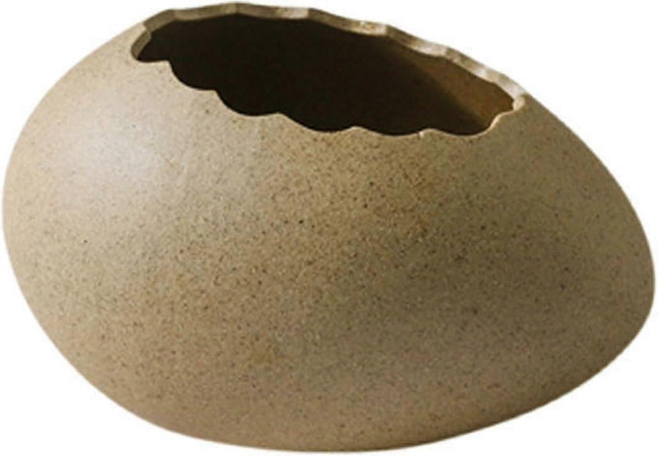 Egg Shell Bowl, Pottery Egg shell shape tableware, Versatile Creative Realistic Cracked Egg Shell Tableware ( Size : Large )