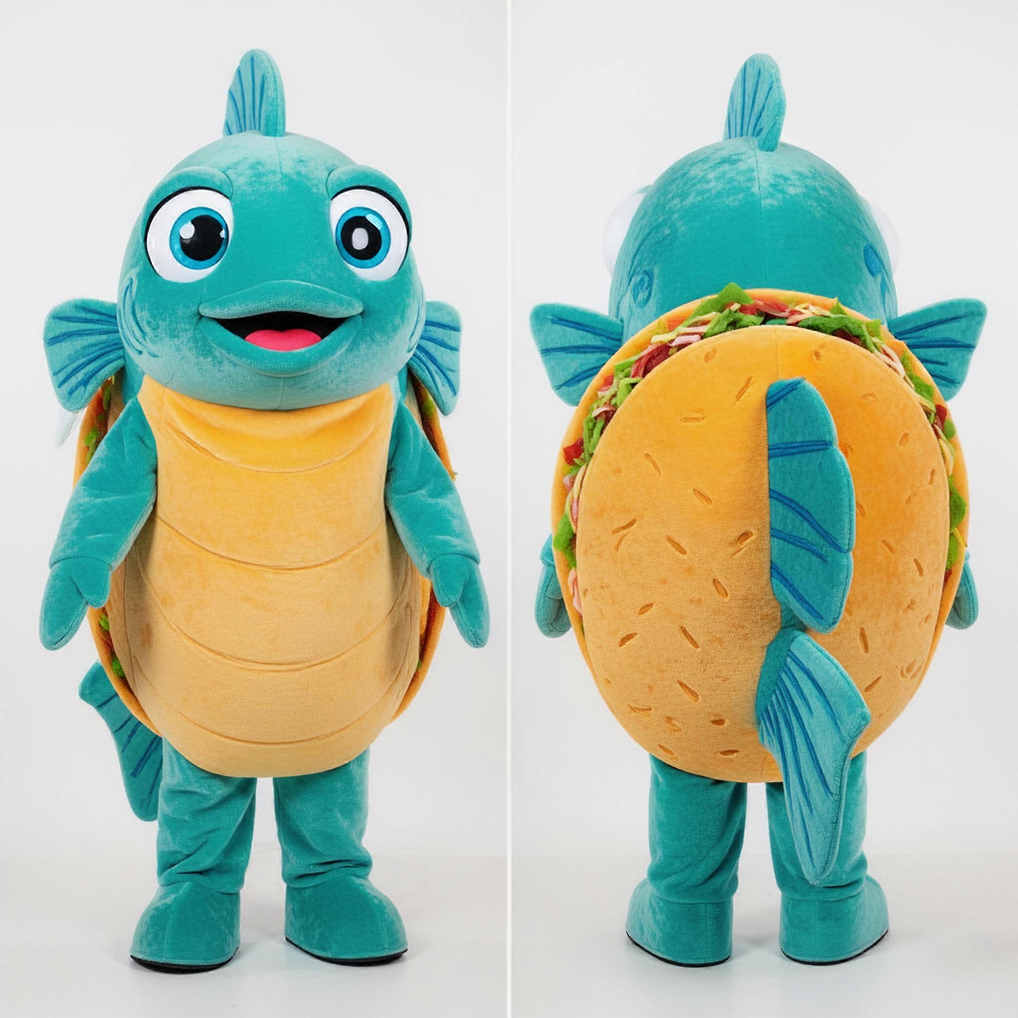 MASTICOT Teal Vibrant Fish Tacos Mascot