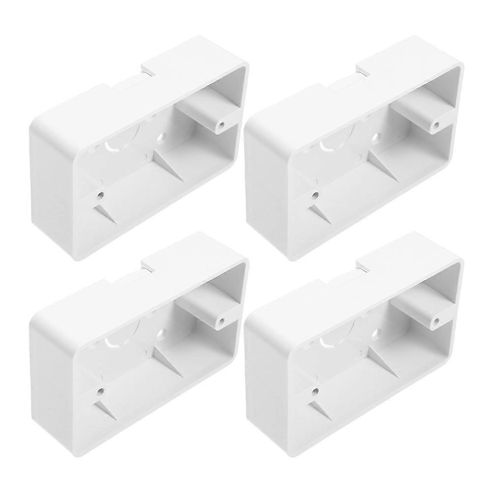 Plastic Electrical Outlet Box Protector for Home Mount 4Pcs White ABS Material