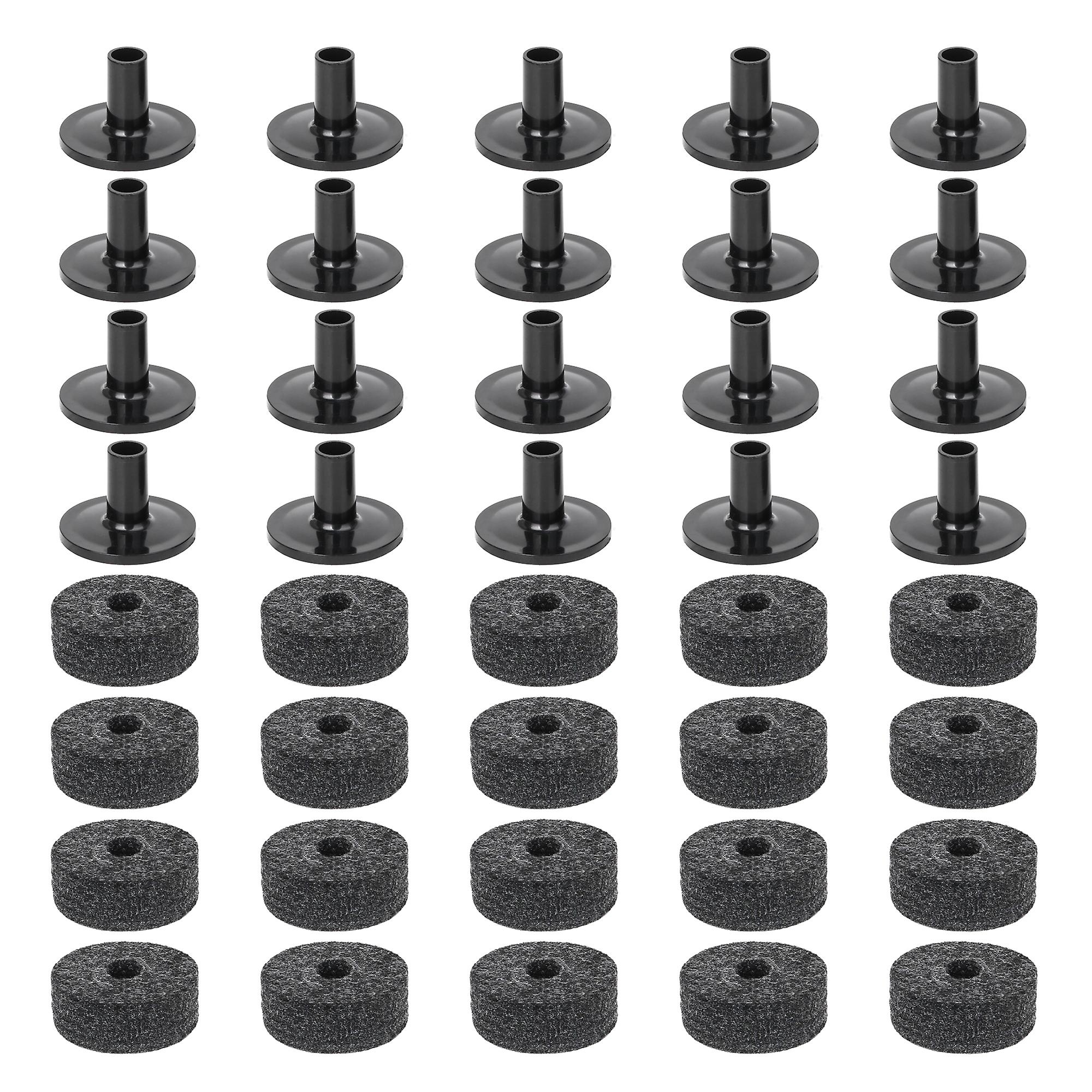 20x Plastic Cymbal Sleeves & 35x15mm Felt Washers for Drum Percussion