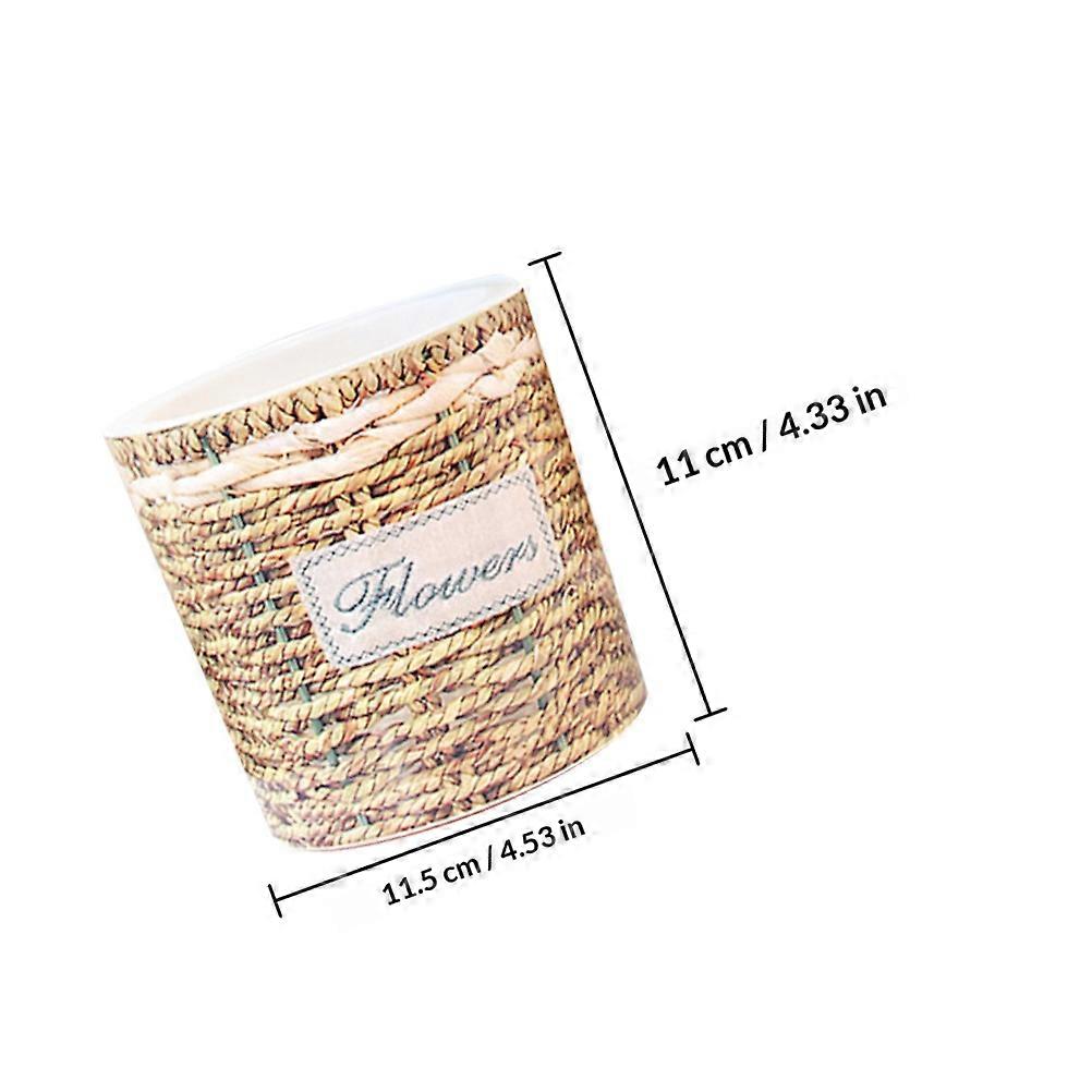 Simulated Wicker Woven Flowerpot for Automatic Water Absorption 2Pcs