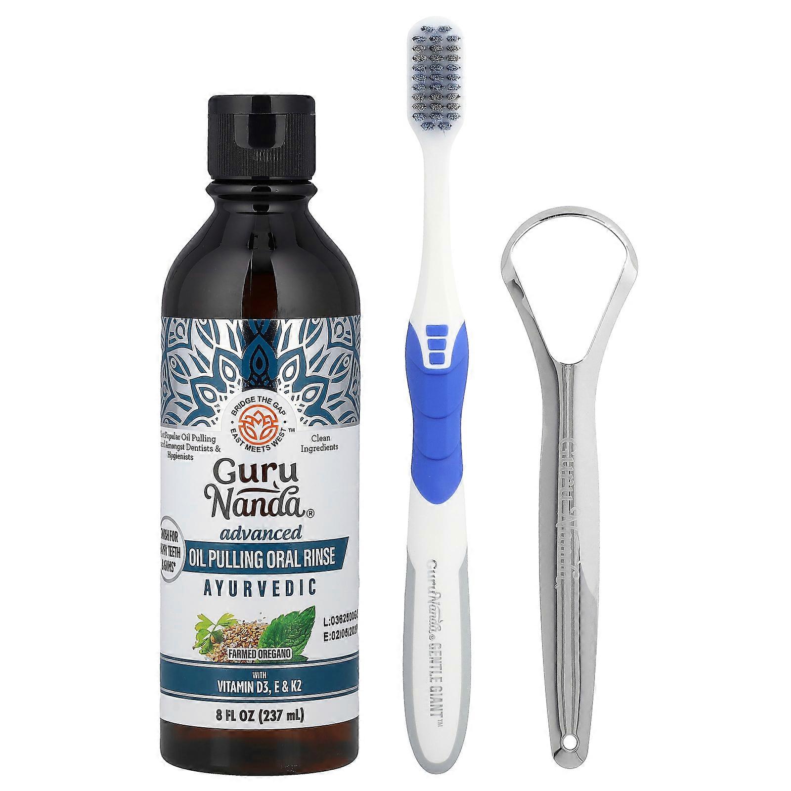 GuruNanda, Advanced Oil Pulling Oral Rinse, Ayurvedic, 3 Count