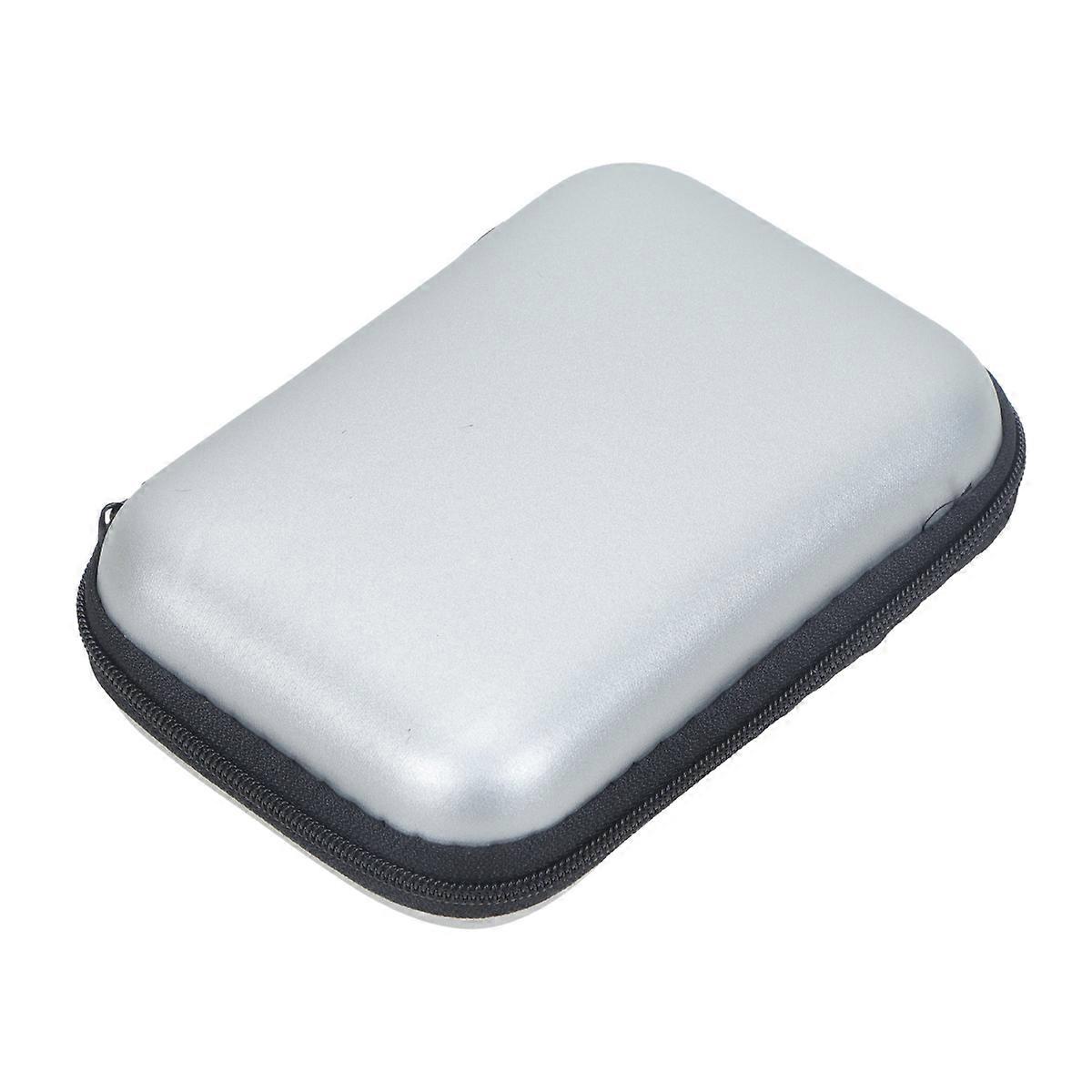 Silver Zipper Hard Disk Case for Storage Use 2Pcs Eva Durable Storage