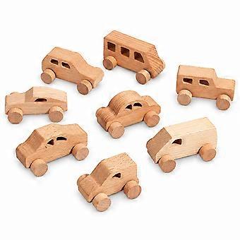 8 small wooden cars, grip toys, gift for children