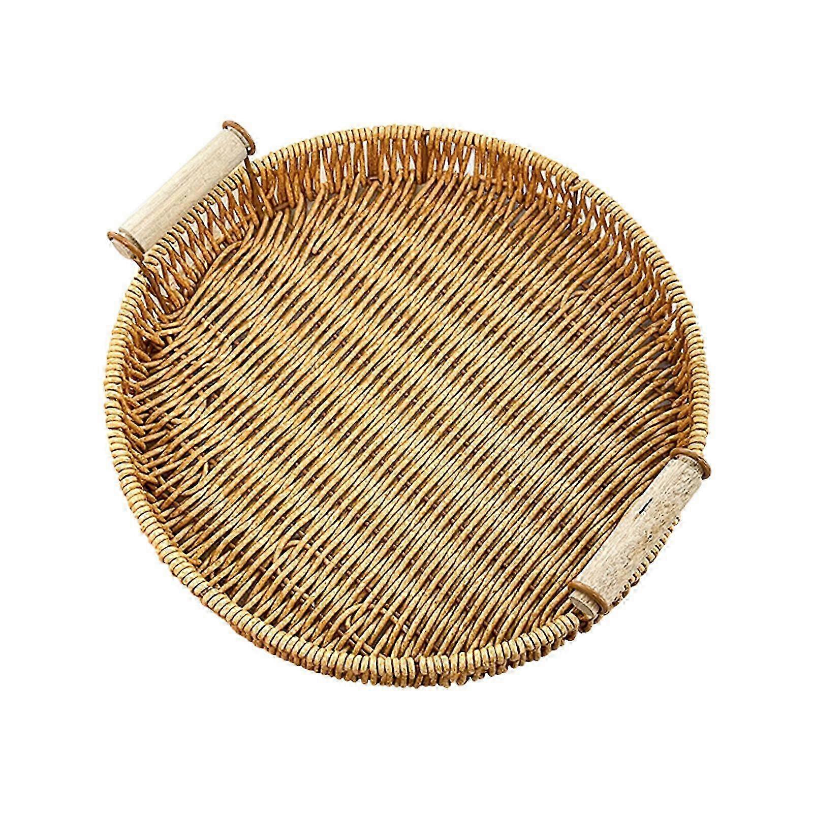 Woven Round Serving Tray PP