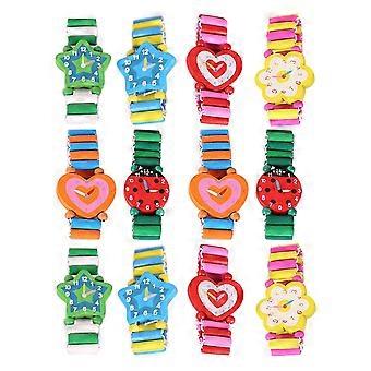 Cartoon Wooden Watch for Kids Lightweight Toy Watch 60Pcs Party Favors