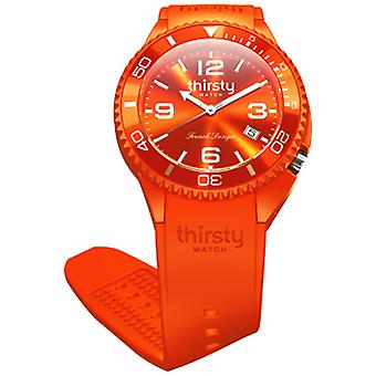 Thirsty tangerine infused unisex watch for Unisex Analog Japanese Quartz with Silicone Bracelet BO-TANGERINE