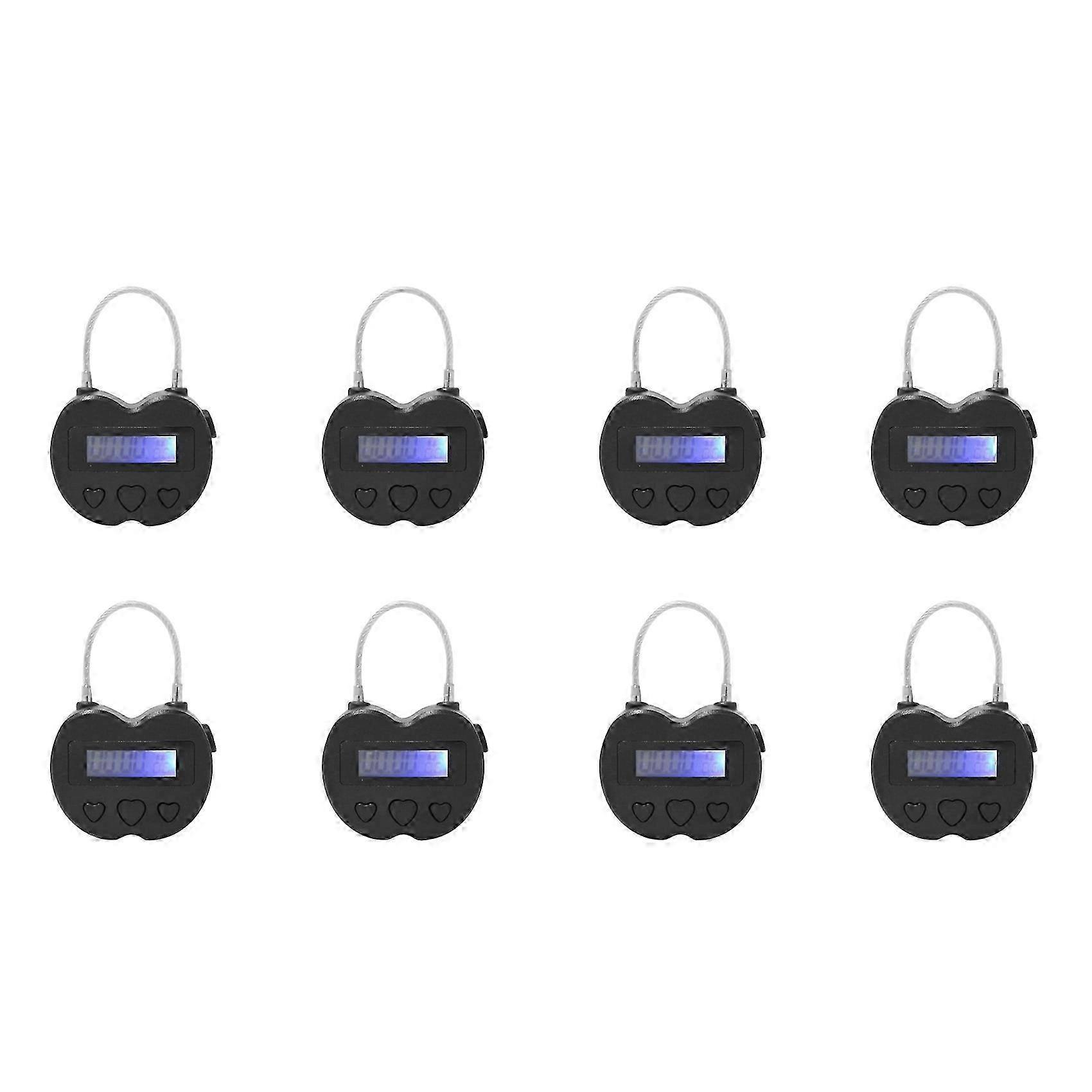 8X Smart Time Lock LCD Display Multifunction Electronic Timer, Waterproof USB Rechargeable Temporary Timer Padlock