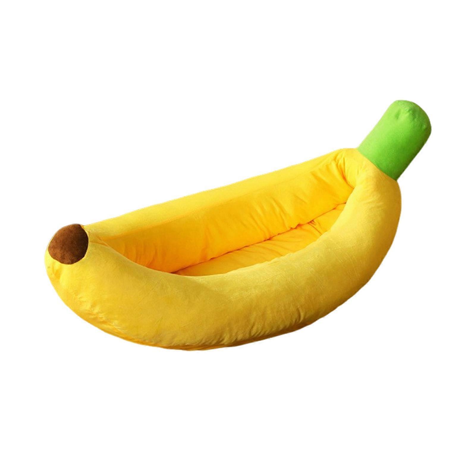 Banana-Shaped Plush Pet Bed