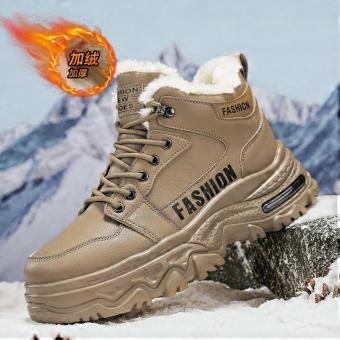 Winterliche Samt-Baumwollschuhe, modische Schuhe, Stiefel, schwarz, Khaki.